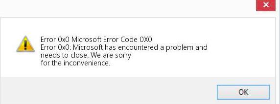 OXo Microsoft error code