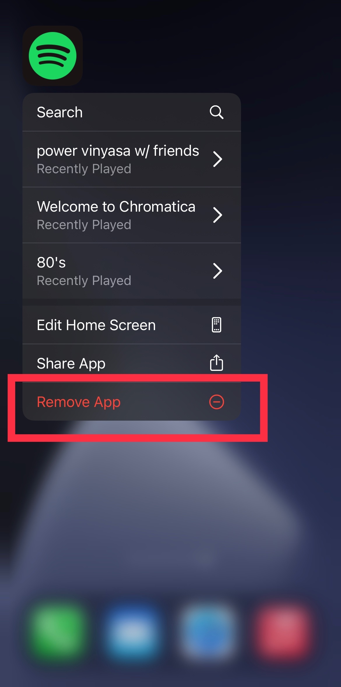 remove apps iphone